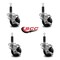 Service Caster 3'' Phenolic Swivel 1'' Expanding Stem Caster Set with Brake, 4PK SCC-EX20S314-PHR-TLB-1-4 - alternate 2